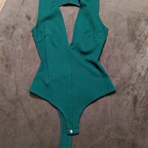 Deep v neck body suit